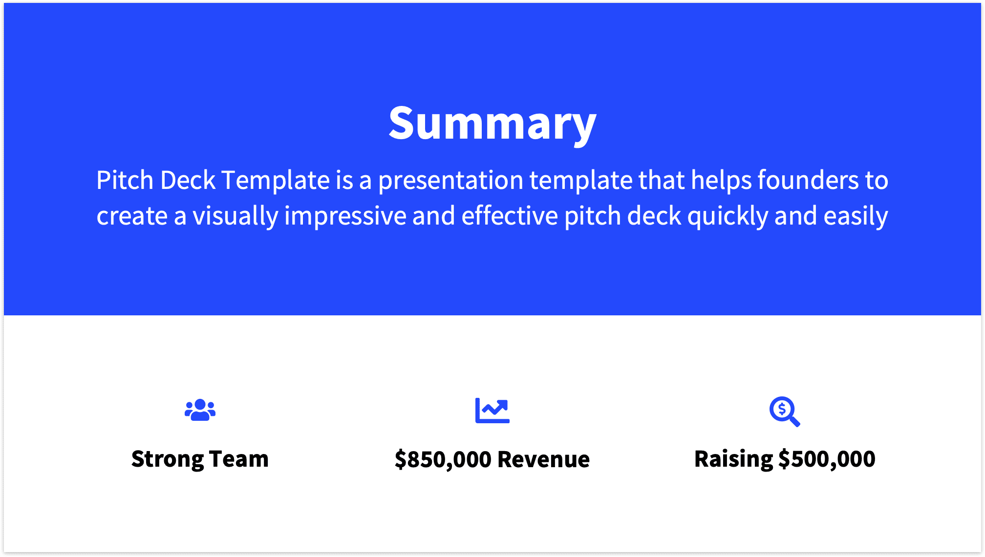 Pitch Deck Summary Slide Howto Instructions